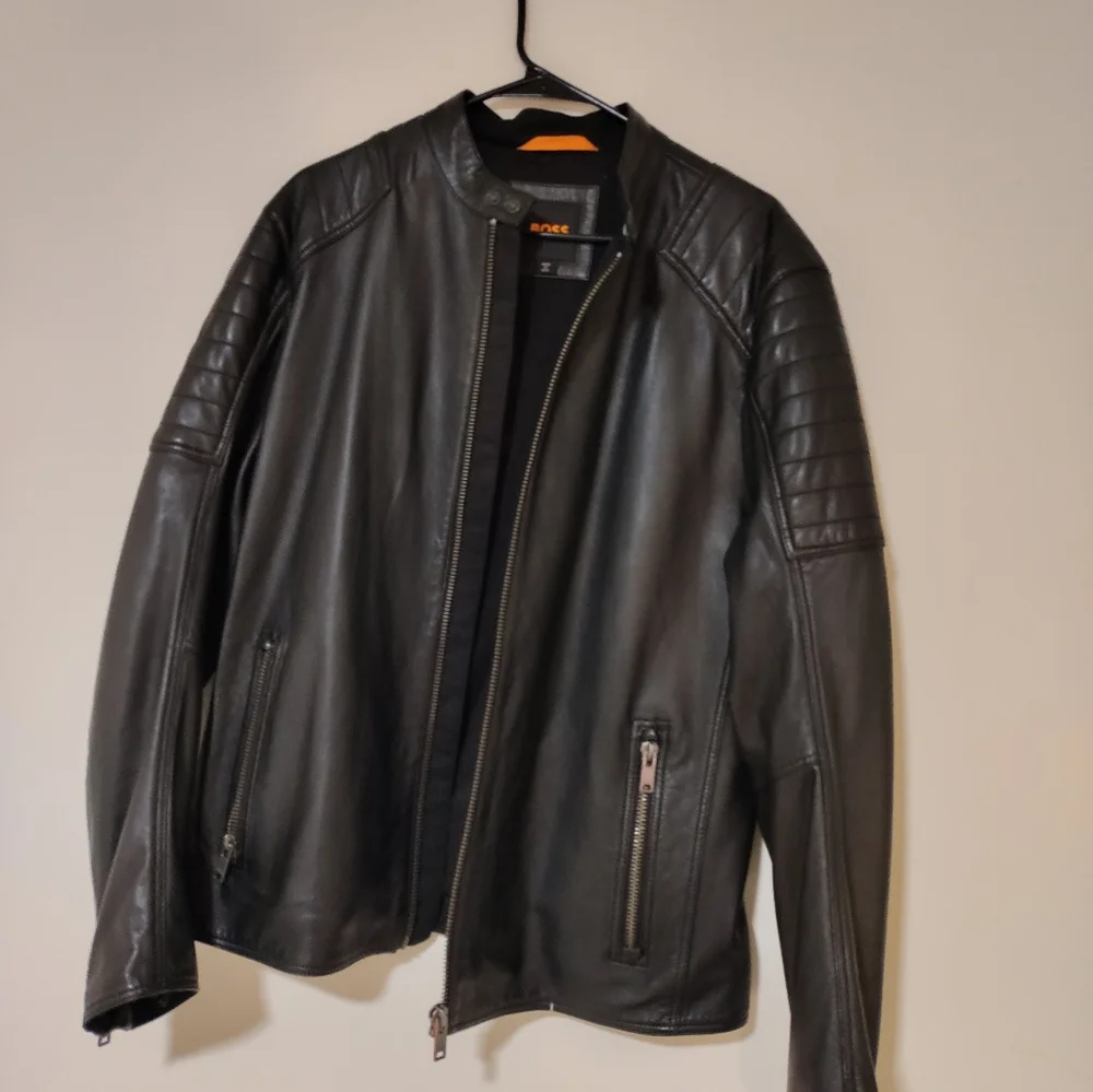 Boss Leather Jacket for man Black color - Picture 6 of 6